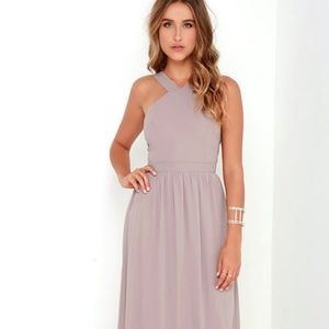 NWT Beautiful Taupe Lulus Maxi Dress